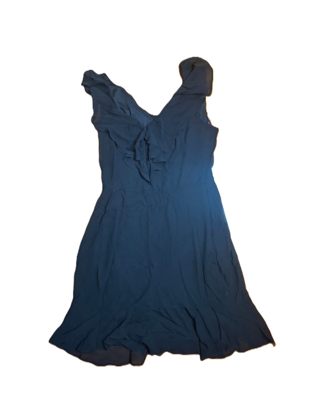 DKNY Ruffle V-Neck Chiffon Dress, Size 10